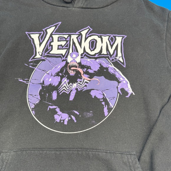 Marvel Venom Hoodie Mens Size S/P Black‎ Graphic Print Comic Book Pullover - Picture 2 of 5